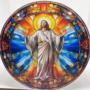 Suncatcher Acrylic Jesus Religious Decorative Home Office Decor Easter Colourful